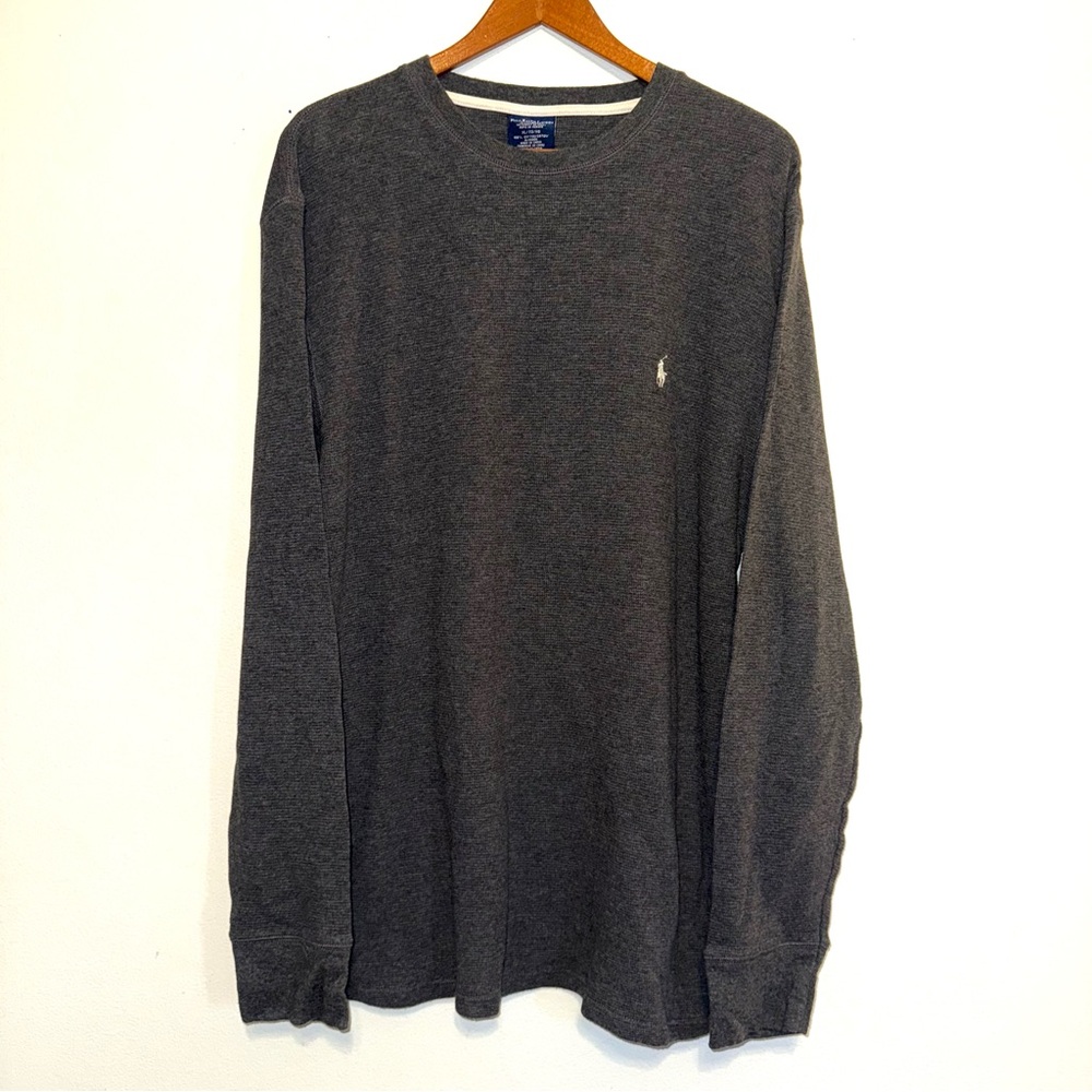 Polo Ralph Lauren Thermal Shirt Gray Long Sleeve Crew Neck Mens Size XL